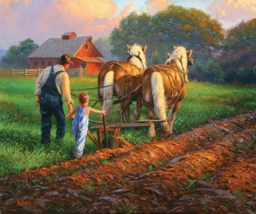 馬 Painting - 田舎で働く馬